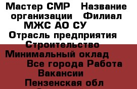 Мастер СМР › Название организации ­ Филиал МЖС АО СУ-155 › Отрасль предприятия ­ Строительство › Минимальный оклад ­ 35 000 - Все города Работа » Вакансии   . Пензенская обл.,Заречный г.